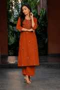 Terracotta Bloom Kurti Set