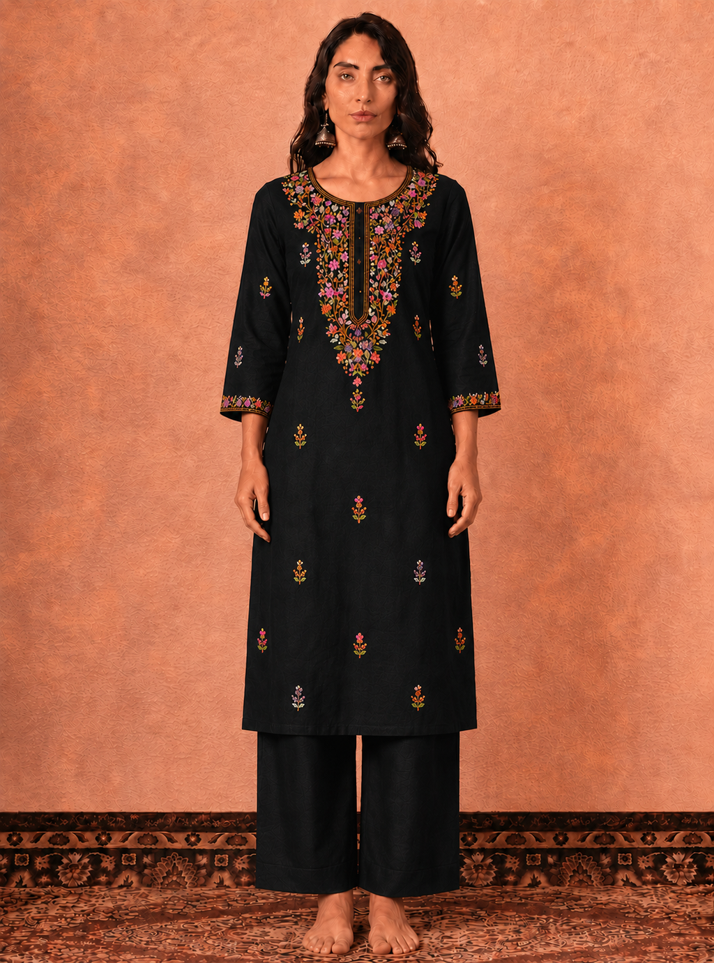 Midnight Garden Kurti Set
