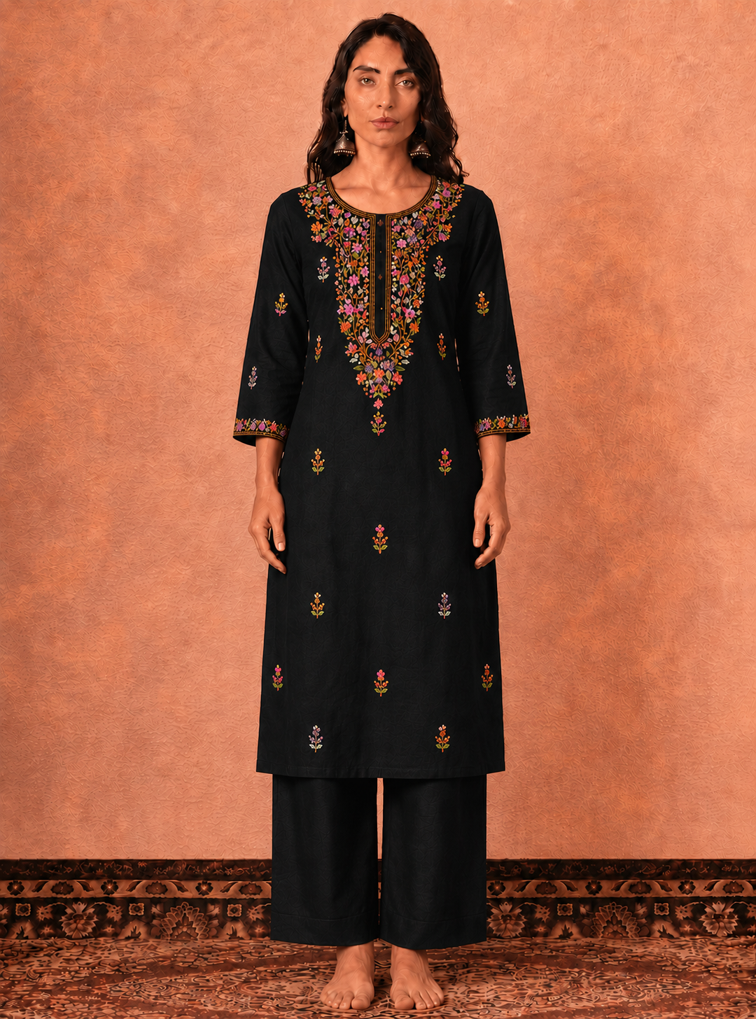 Midnight Garden Kurti Set