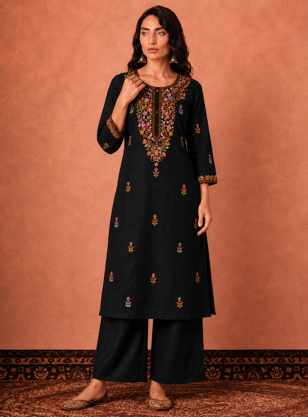 Midnight Garden Kurti Set