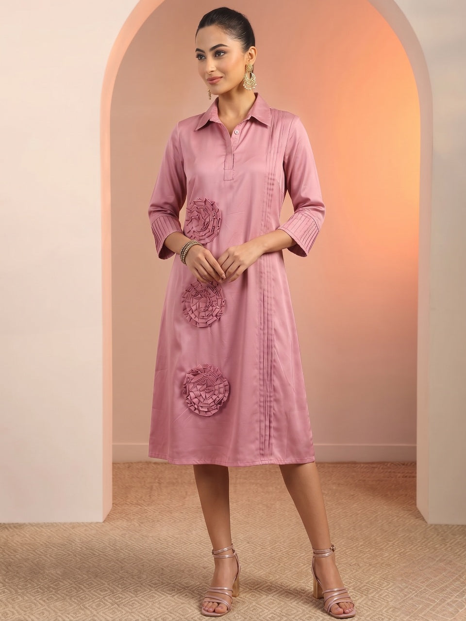Berrypink Rosette Reverie Dress