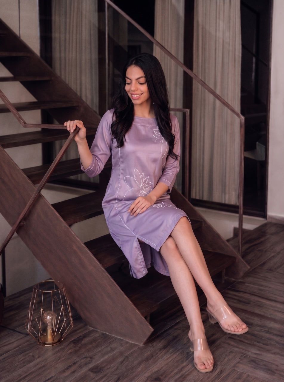 Lilac Petal Form Dress