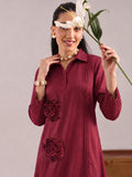 Wine Rosette Reverie Dress