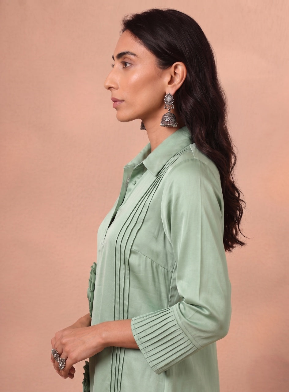 Matcha Rosette Reverie Dress