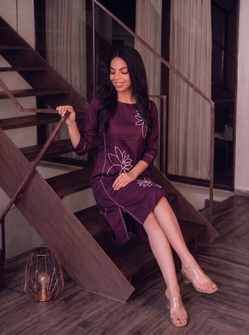 Plum Petal Form Dress