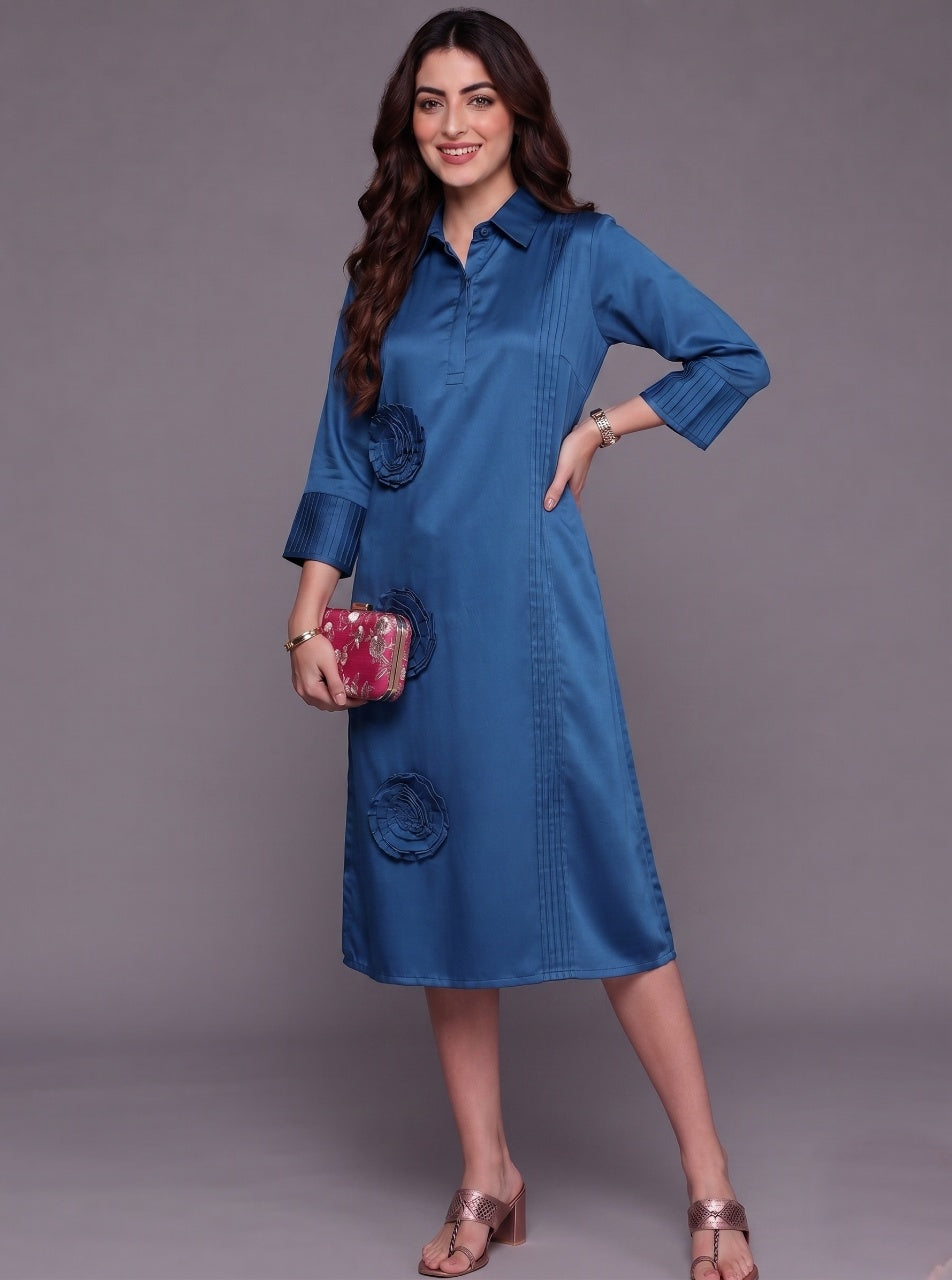 Indigo Rosette Reverie Dress