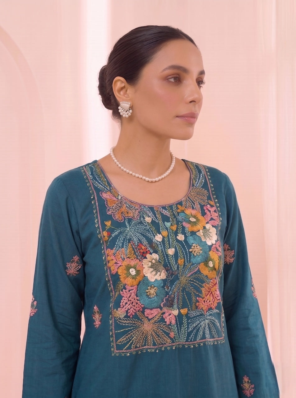 Teal Reverie Kurti