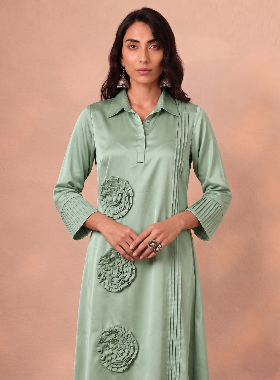 Matcha Rosette Reverie Dress