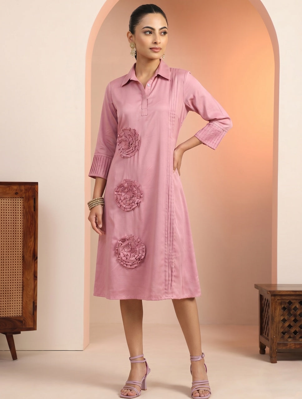 Berrypink Rosette Reverie Dress