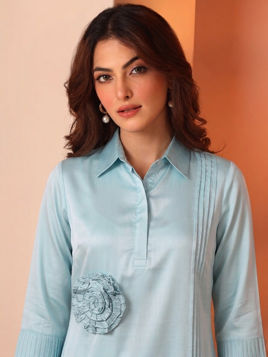 Ice Blue Rosette Reverie Dress