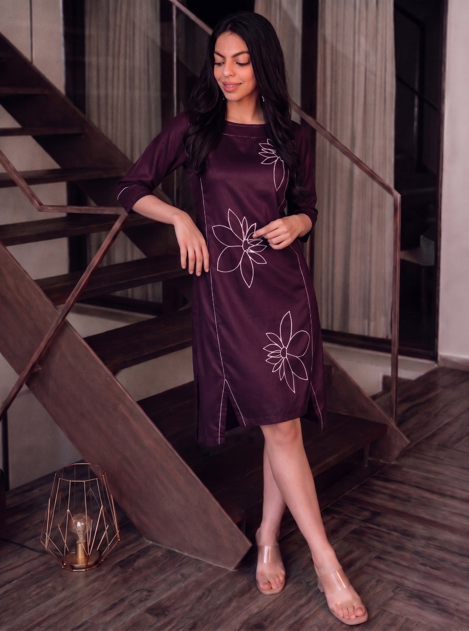 Plum Petal Form Dress