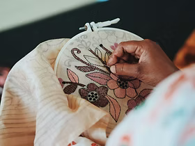 Hand-embroidered kantha by Label Abha artisans