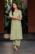Sage Green Embroidered Kurta Set