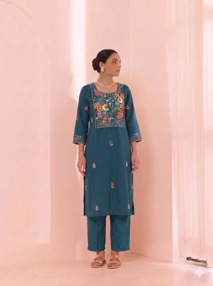 Teal Reverie Kurti
