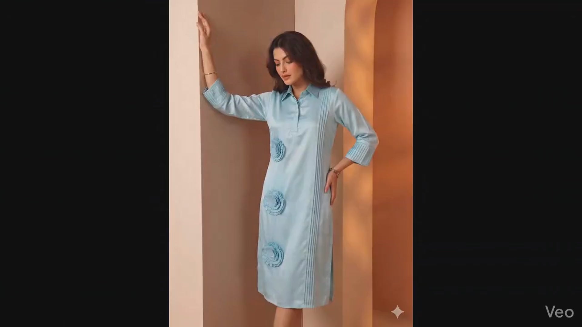 Ice Blue Rosette Reverie Dress